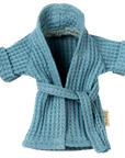 Maileg Bathrobe in Dusty Blue, waffle-knit with a belt, cozy loungewear for kids by Maileg at Bungalow Furniture.