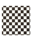Check It! Cocktail Napkins by Faire feature a bold black and white checkerboard pattern, perfect for skater shoe party supplies. These napkins add a striking accent to your table with their evenly spaced alternating squares.