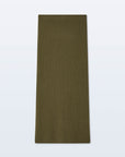 Olive green ribbed knit midi skirt by White + Warren in cashmere.