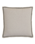 The Moab Textured Border Petit by Eastern Accents is a square beige throw pillow with a simple black striped border and linen-like textured fabric, shown against a white background.