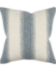 The Moss Studio Reed 24x24 Pillow features a plush, textured fabric with modern farmhouse off-white and blue-gray stripes. Its neatly finished edges make it a perfect cozy accent for any room.