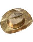 The Import Collection’s 44-230 Westin Hat, a gold-colored metallic cowboy hat sculpture photographed on white, adds a striking decorative accent to any western-themed home décor.