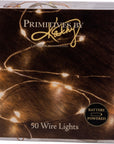Faire 50 light warm white wire string lights with battery-powered timer from Bungalow Furniture & Accessories.