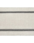 The CH Tea Towels S/2 by Faire are rectangular, beige linens inspired by French country style, featuring two parallel dark gray stripes running horizontally near the top and bottom edges.