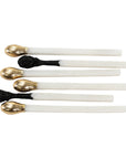 Matchstick Sculpture set from Bungalow Furniture & Accessories featuring white stems with metallic gold and black tips.