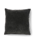 Sugarboo Designs Velvet Pillow W/ Poms features a soft, dark gray velvet texture with subtle stitched edging, displayed against a plain white background.