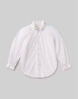 The loretta ruffle top in optic white by Citizens Of Humanity/AGOLDE, featuring a high ruffled collar, button-down front, and ruffled cuffs, is shown on a plain light gray background.