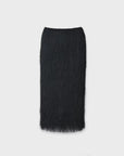 Black Rag & Bone Amalia midi fringe column skirt with a textured appearance.