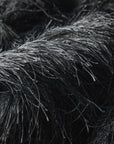Rag & Bone Amalia fringe column skirt in black with subtle grey highlights.