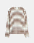 Hazel beige long sleeve tee, CLOSED brand, cotton blend, laid flat on white background.