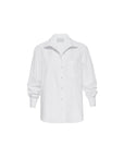 The BROCHU WALKER EVERYDAY SHIRT is a plain white, relaxed fit shirt with a classic collar, front chest pocket, and slightly loose silhouette, shown on a white background for timeless versatility.