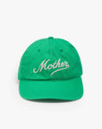 Jade dad hat with white embroidery by Mother, classic style available in several colors at Bungalow Furniture & Accessories.