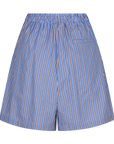Red and white striped cotton Bermuda shorts with elastic waist and back pocket by Love Stories, ALFIE.