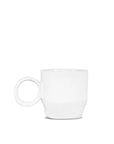 The Montes Doggett 4925 Mug No. "925" is a plain white high-fired ceramic coffee mug with a large round handle, shown against a white background.