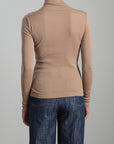 Pharaoh Cleo Turtleneck in lightweight rib, blue, back view; Bungalow Furniture & Accessories.