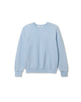 The Perfectwhitetee Ziggy Reverse LS Sweatshirt features a light blue shrunken fit with long sleeves, ribbed cuffs, collar, and hem, shown against a white background.