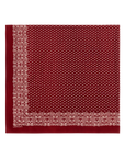 Maroon cotton Big Bandana featuring a white floral print and decorative paisley border by Bungalow.