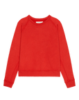 Vintage-style French Terry crewneck sweatshirt in campfire by The Great Inc., featuring ribbed cuffs and hem.