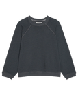 Charcoal French terry crewneck sweatshirt with vintage styling by The Great Inc., long sleeves, relaxed fit.