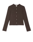 Espresso rib knit button-down Sweater Rib Cardi in organic cotton by Bungalow Furniture & Accessories.