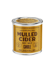Yellow Mulled Cider soy candle tin, 8oz spiced apple scent, by Faire, up to 45-hour burn time.