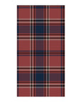 Red and navy plaid guest towel with linen feel by Faire, accented with white and beige, perfect for bathrooms.