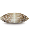 Wiley Animal Cappuccino Pillow 22x22 in a tan and white dappled fawn pattern with a central vertical stripe.