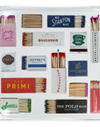 Ceramic tray with NY Restaurants print by Faire, perfect for organizing matchbooks; ideal gift for city dining fans.