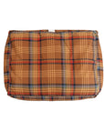Medium Pendleton plaid and faux fur Kuddler bolster dog bed.
