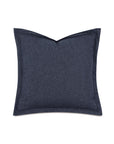 The HIG-12 HIGGINS DENIM pillow by Eastern Accents is a square, dark blue decorative cushion with visible edge seams, shown on a white background.