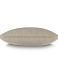Lorenzo Pieced Pillow in beige with a ticking-stripe pattern and central horizontal seam from Bungalow Furniture.