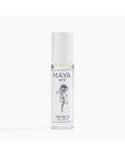 A 10ml clear glass bottle of MAYA NO.2 by Maya Fragrances, topped with a white cap and featuring a simple black rose line art on the label, sits against a plain white background.