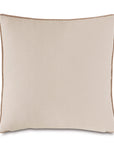 The Bagira Spot with Small Welt throw pillow by Eastern Accents features a square beige 22x22 design with subtle texture and brown piping, shown on a white background—a versatile neutral animal print accent for any decor.