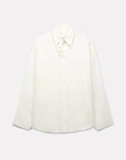 Loose-fit ivoire button-down shirt with a stand-up collar by Bungalow Furniture & Accessories.
