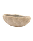 Paprika Centerpiece tan ceramic tray with textured pebbled exterior and smooth white interior by Bungalow.