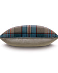 The Rudy Plaid Euro Sham by Eastern Accents features a blue, brown, and red Hamish Toast plaid front with a solid light beige reverse, shown on a white background—a distinctive decorative cushion for any space.