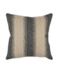 The Reed 24x24 Pillow by Moss Studio features wide beige and dark gray stripes on a white background with pointed corners. Its tweedy weave and modern farmhouse stripe design add neutral, rustic charm to any space.