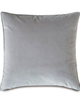 Light teal textured woven pillow with dark piped edges, 22x22, by Bungalow Furniture & Accessories.