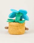 The Faire Blue Flower Pot Warmies is a microwavable plush shaped like a yellow pot with a blue and green flower—all in soft fabric—ideal for cozy comfort.