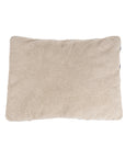 Stone-colored rectangular memory foam Sherpa dog bed with a removable cover from Bungalow Furniture & Accessories.