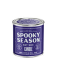 Faire Spooky Season soy candle in glass jar, pumpkin caramel scent, 45h burn, limited edition for Halloween.