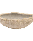 Paprika Centerpiece oval ceramic tray in pale tan with a textured pebbled finish by Bungalow Furniture & Accessories.