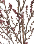 Burgundy Forsythia Floral Pick with brown branches and berry clusters for cottagecore decor at Bungalow Furniture.