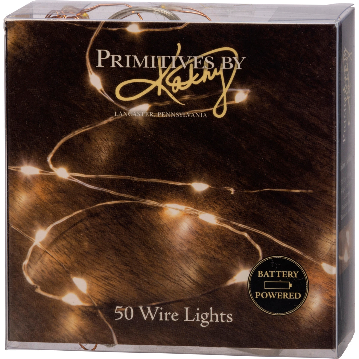 Faire 50 light warm white wire string lights with battery-powered timer from Bungalow Furniture &amp; Accessories.