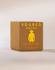 Brown Palomino box by Faire with yellow silhouette, sandalwood scent hints, perfect for home decor accents.