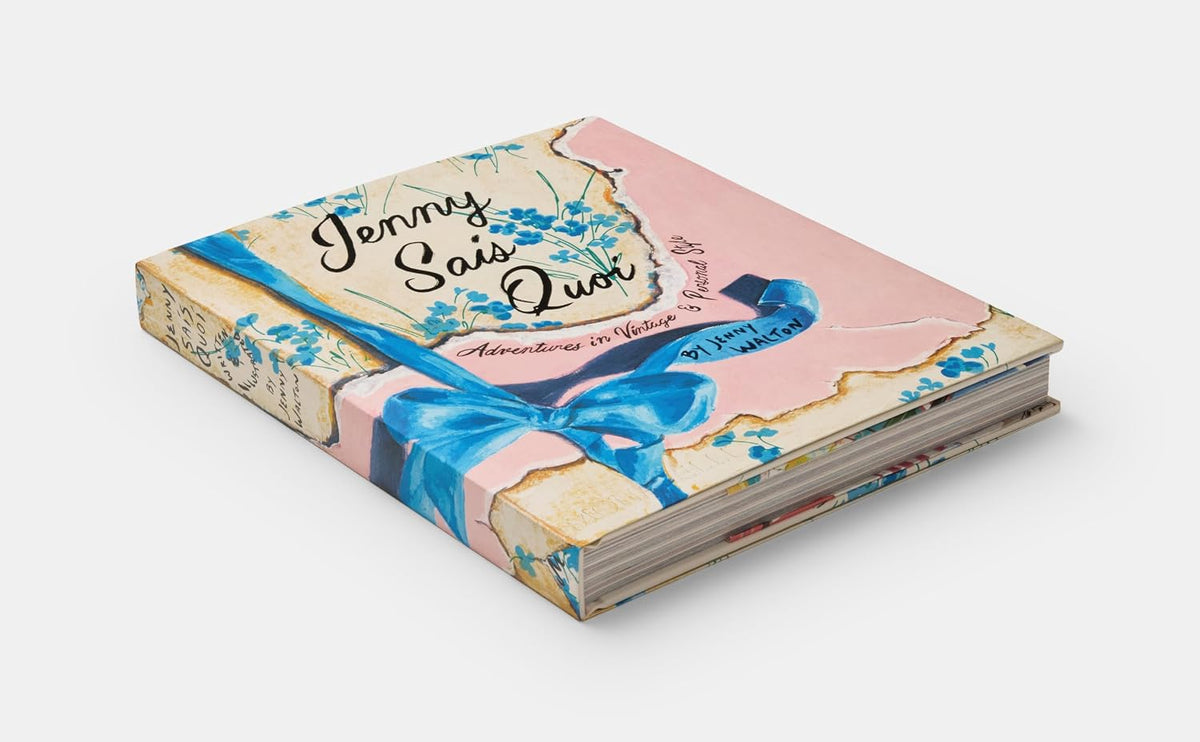 Pink Jenny Sais Quoi book with floral details and bold ribbon, by Hachette Book Group, chic decor accent.