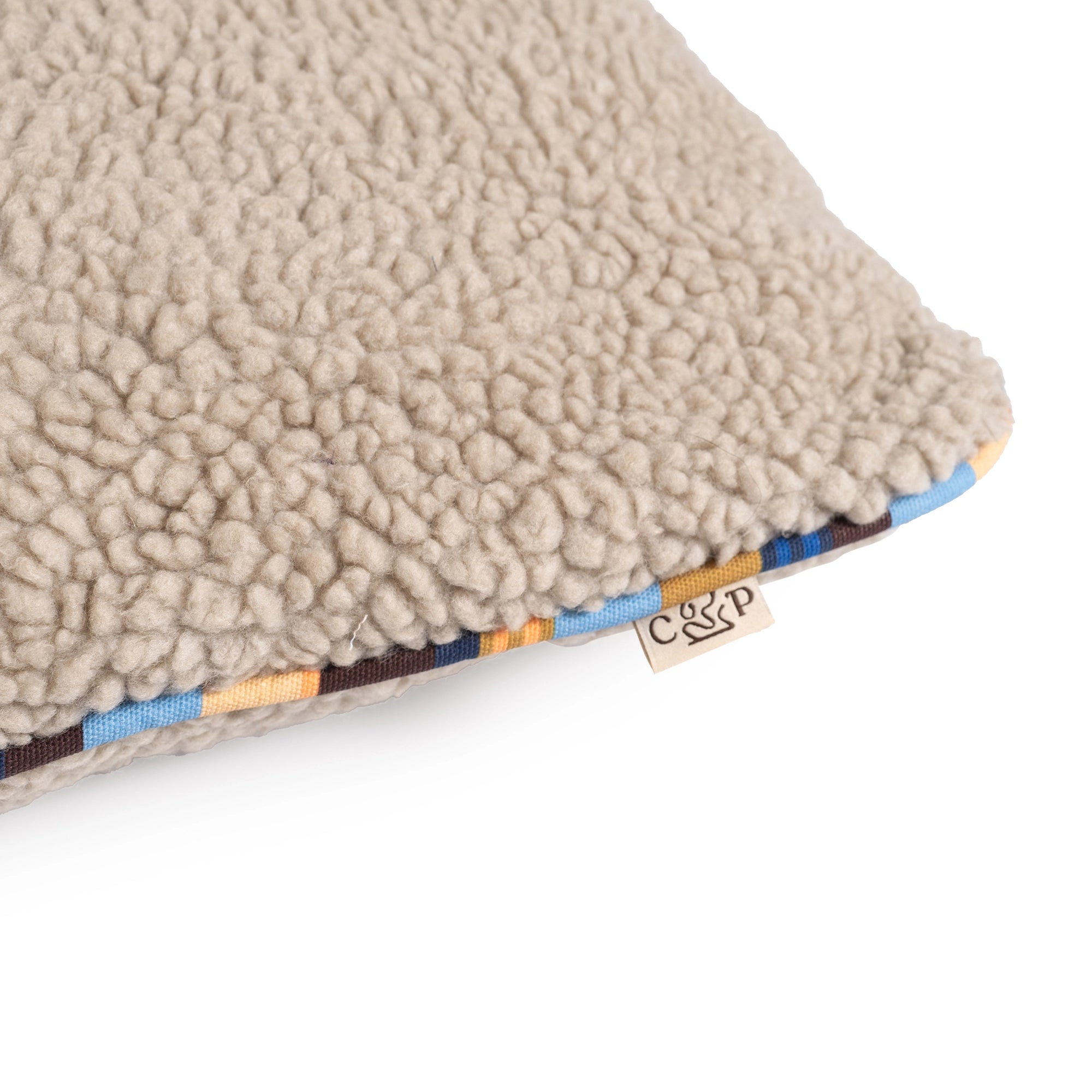 Sherpa Pillow Dog Bed with Memory Foam: Stone / Large – Bungalow