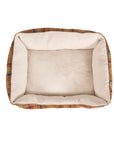 Large Pendleton plaid and cream faux fur Kuddler bolster dog bed from Bungalow Furniture & Accessories.