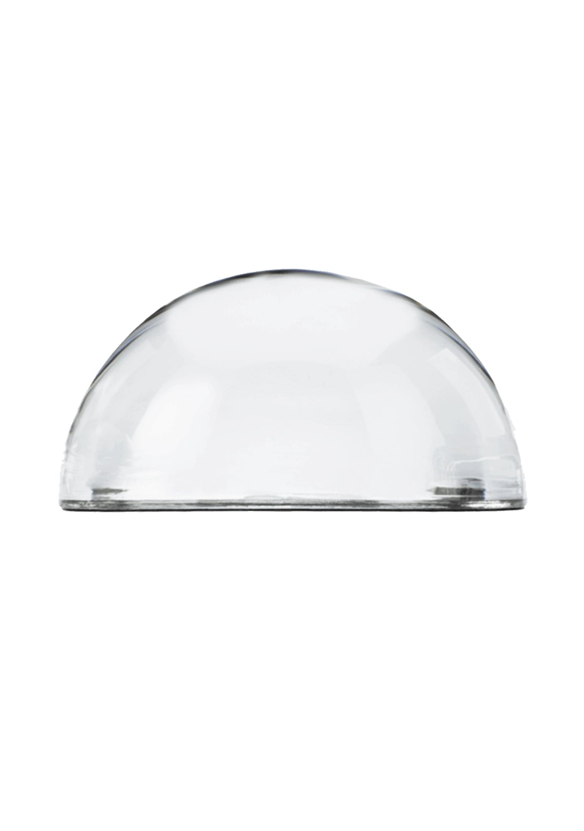 The Ben's Garden Dome Crystal Paperweight, featuring a smooth, rounded handcrafted glass design, is displayed upside down on a white background.