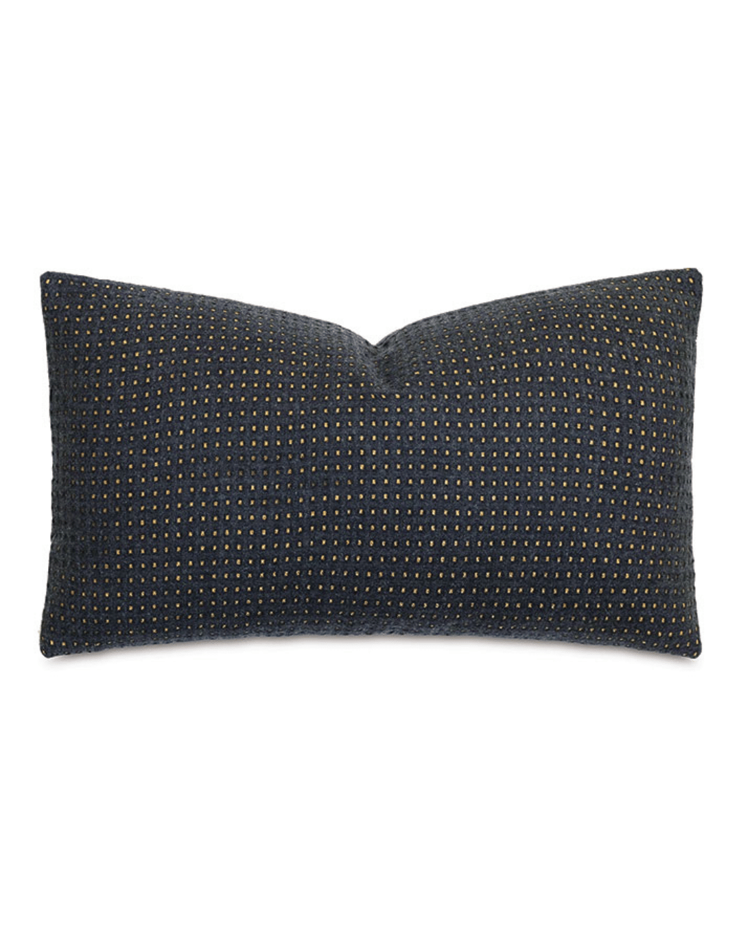 Charcoal wool Octavius rectangular decorative pillow with a gold dotted pattern by Bungalow Furniture &amp; Accessories.